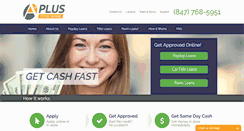 Desktop Screenshot of aplustitlepaydayloan.com